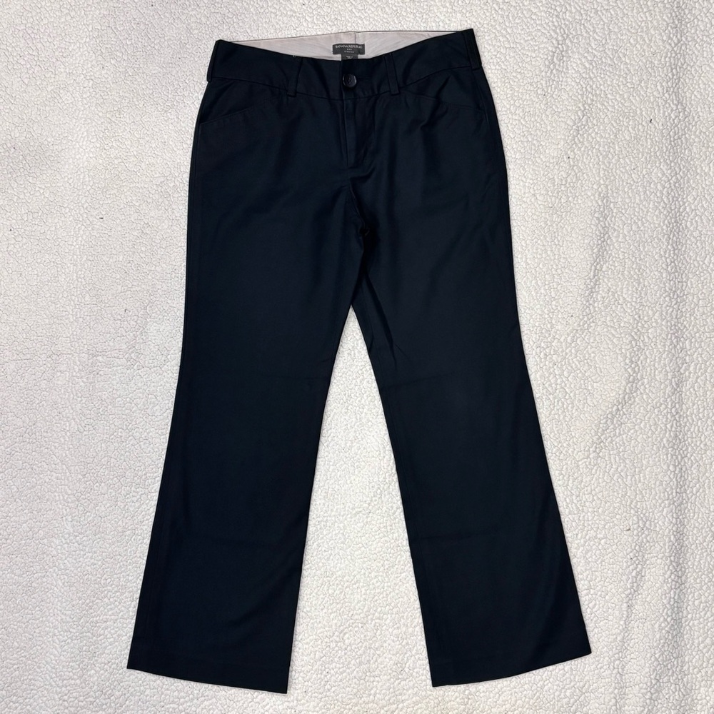 Banana Republic Women's Flat Front Stretch Dress Pants Chinos Size 8 Short Black